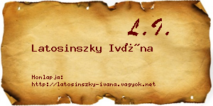 Latosinszky Ivána névjegykártya